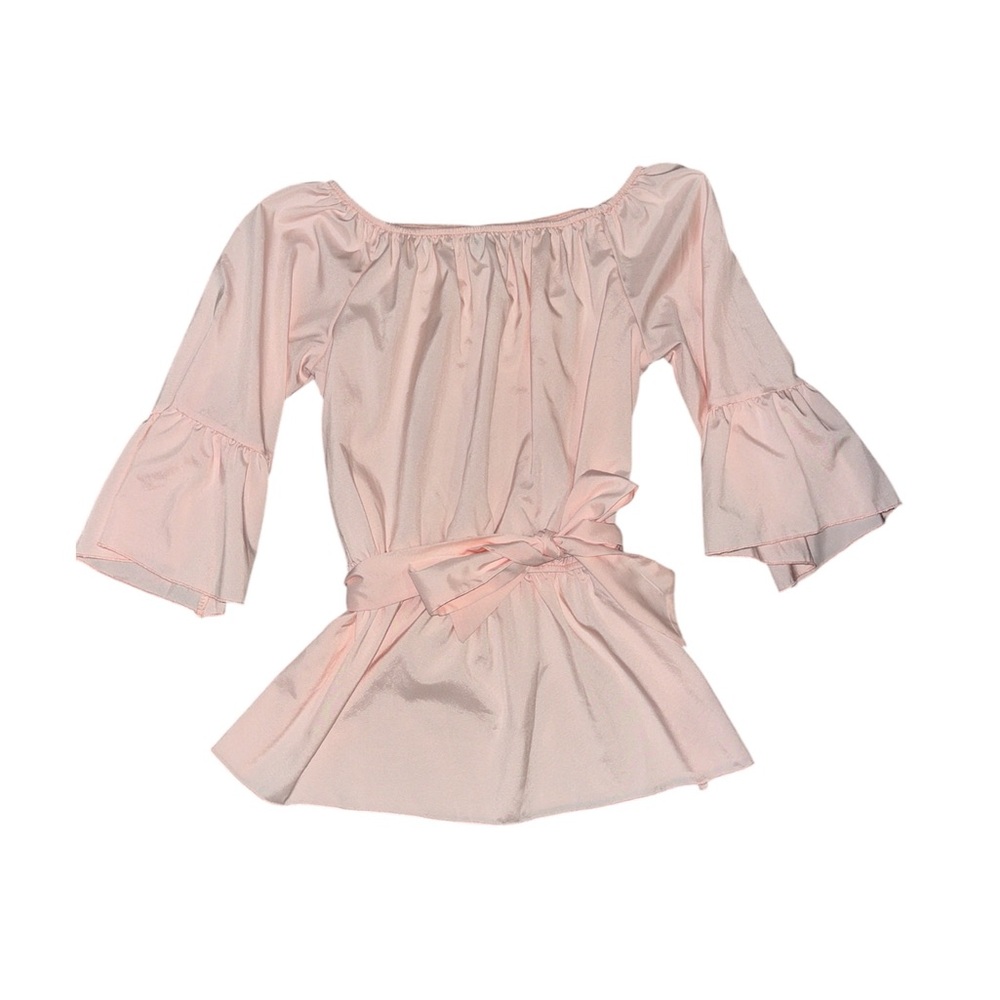 Elegant peach Off-Shoulder Blouse